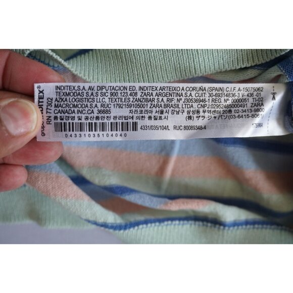 Zara Women Multicolor Striped Crop Top – Size L - Picture 4 of 6